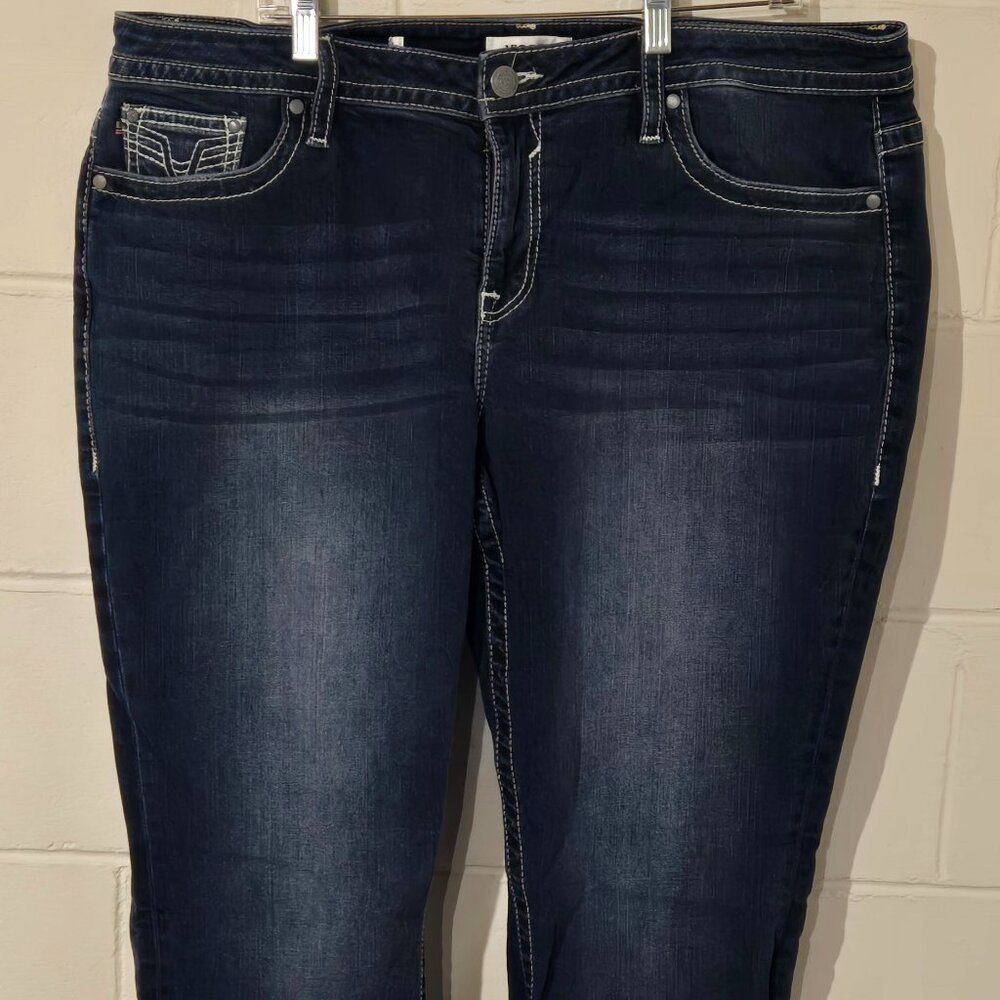 Dark Wash Women’s Stretch Jeans - Navy Blue